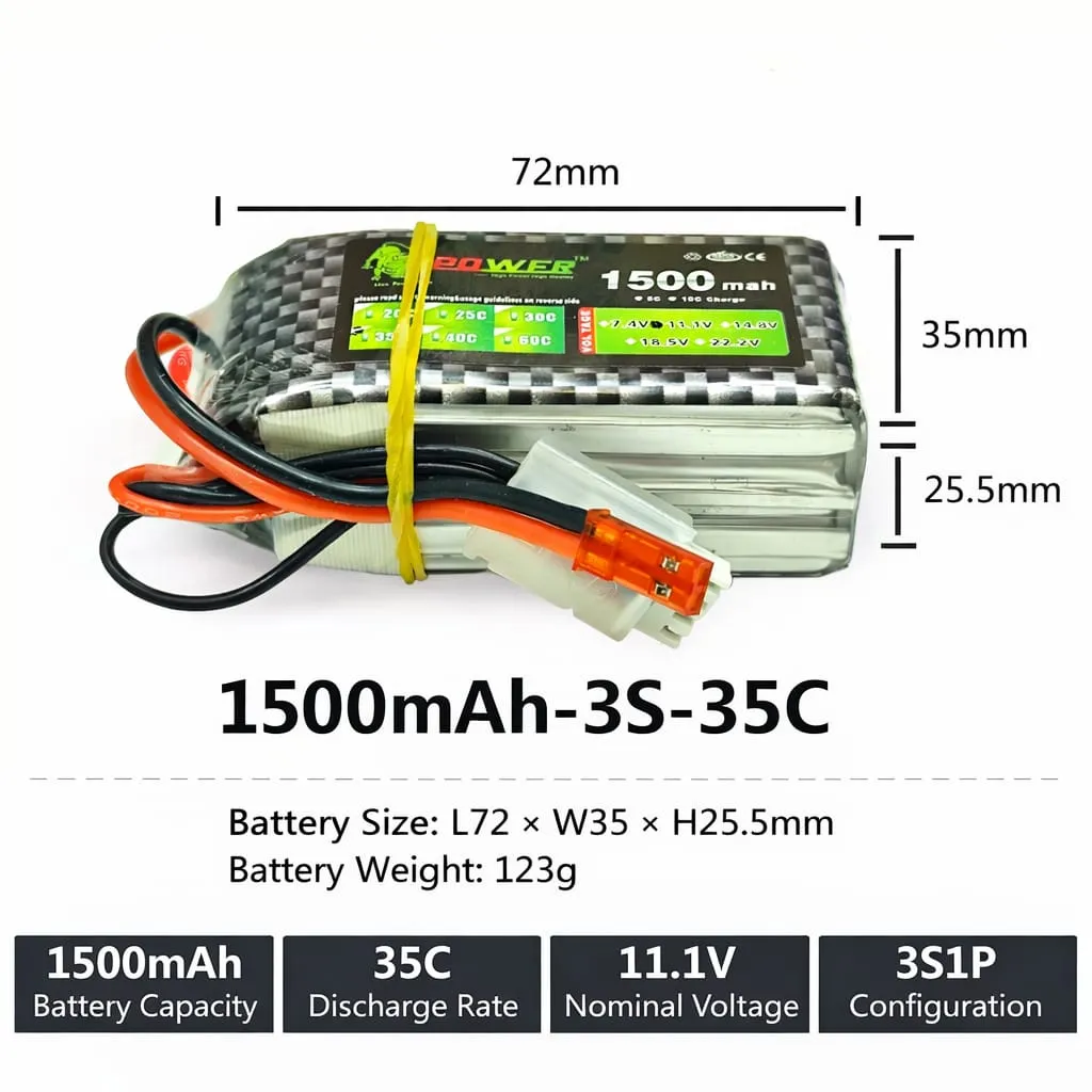1500mAh 3S 35C Li-Po Battery – 11.1V